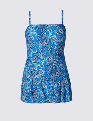PLUS Paisley Print Skirt Swimsuit
